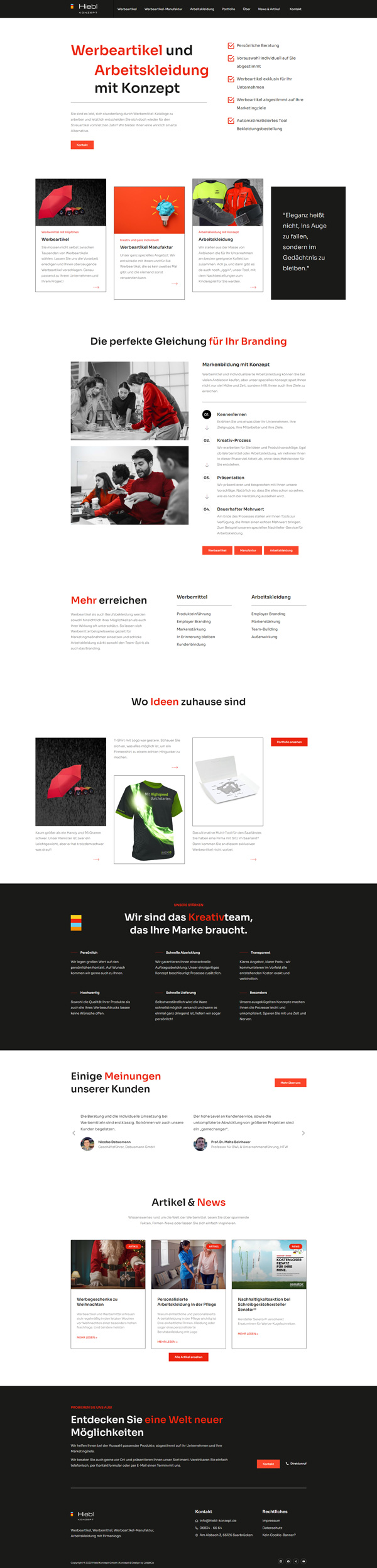 Webdesign Website Hiebl Konzept